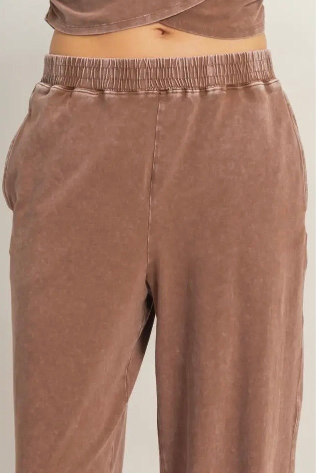 Wrap-Front Crop Top & Jogger Set