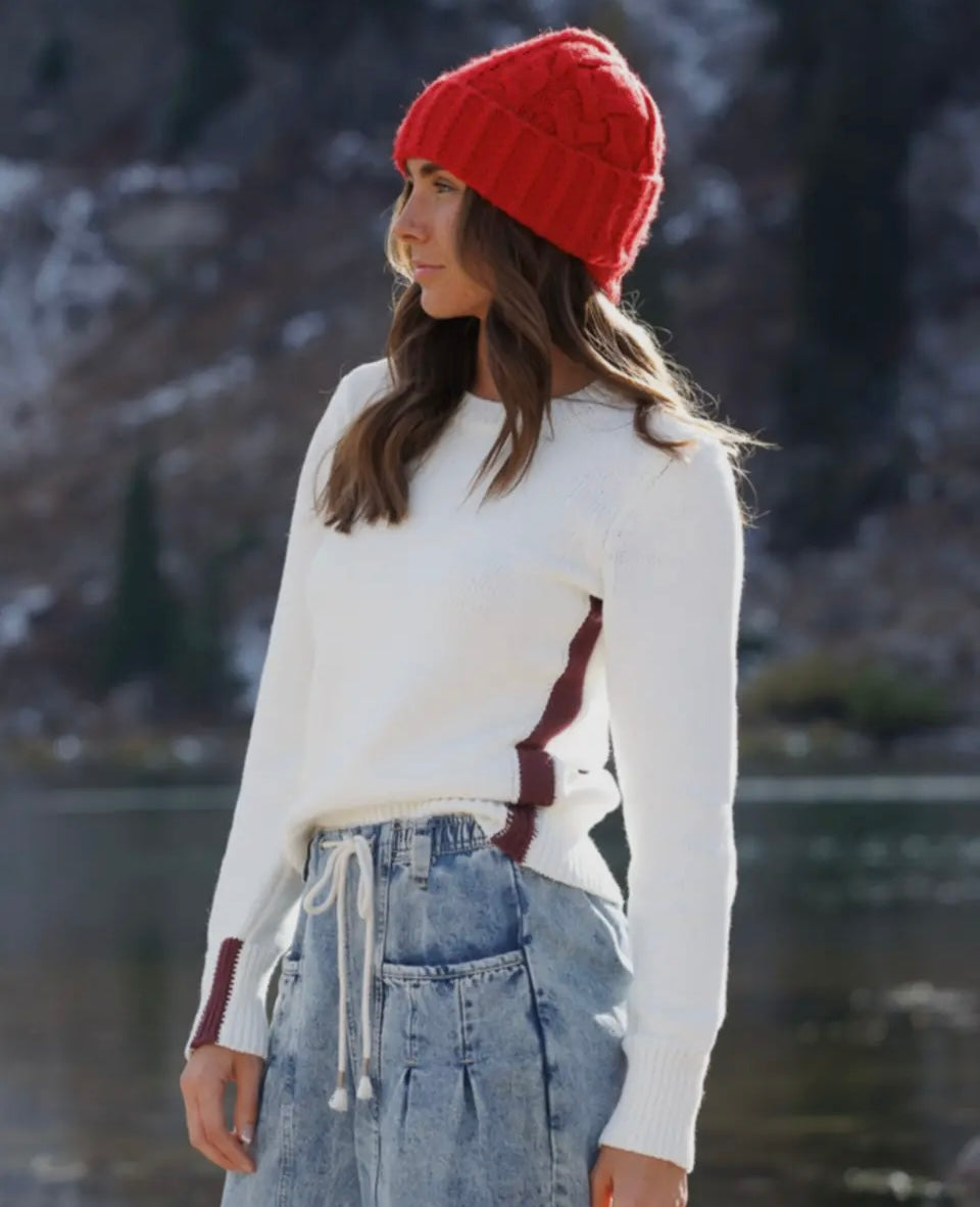 Nostalgia Side Stripe Crew Neck Sweater