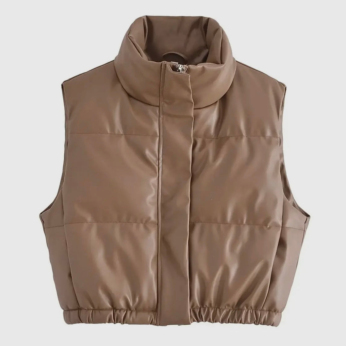 Brown PU Leather Vest
