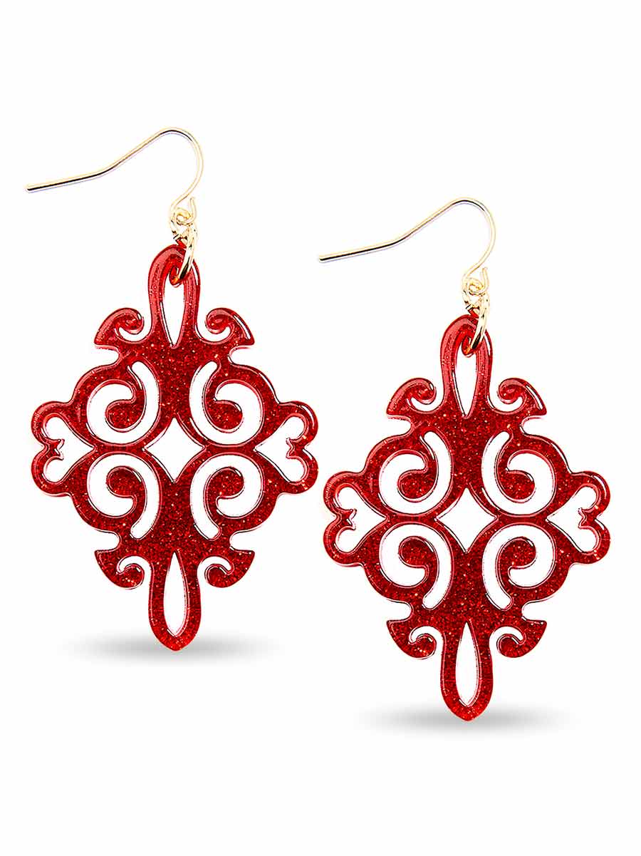 Swirl Resin Drop Earrings