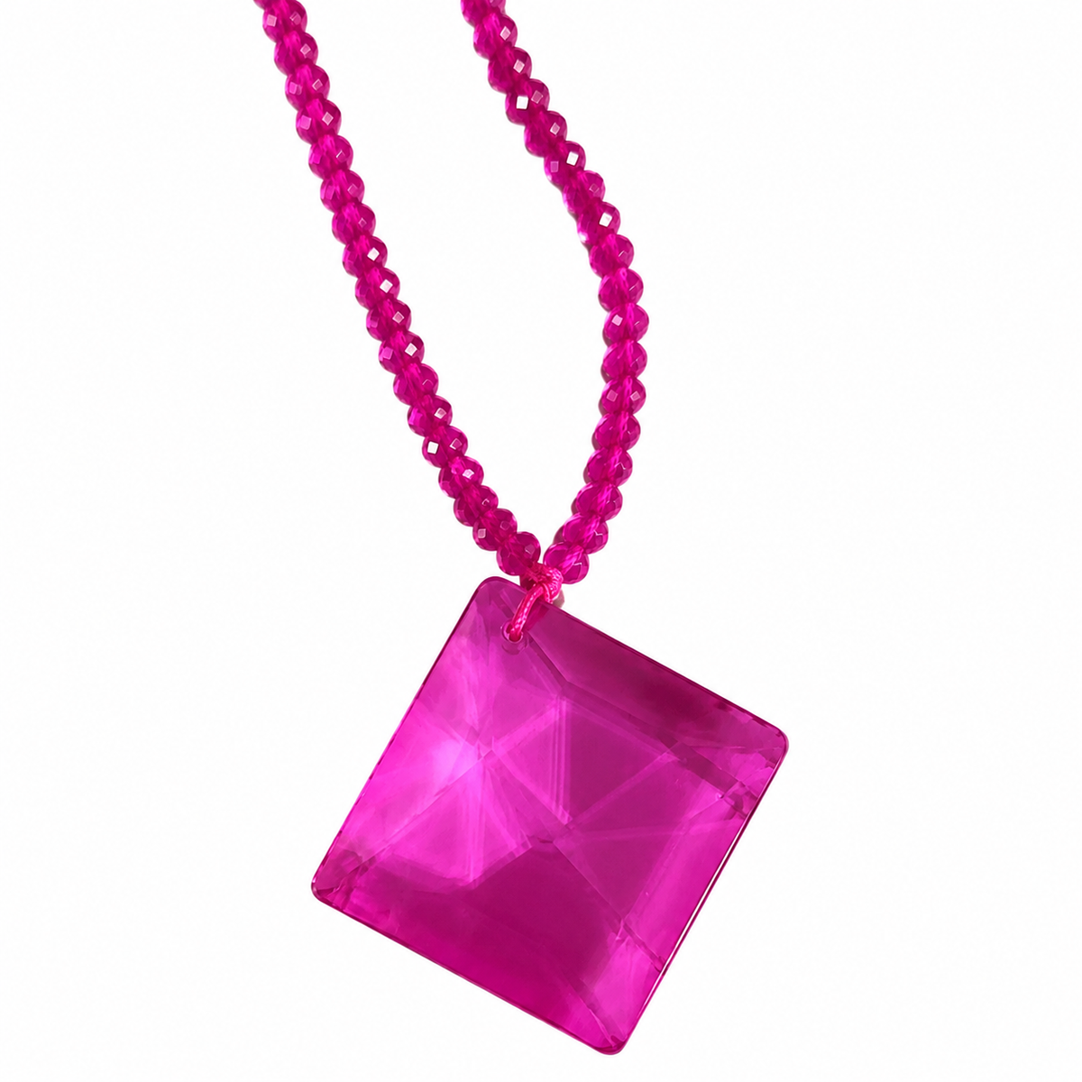 Long Bead Big Gem Necklace