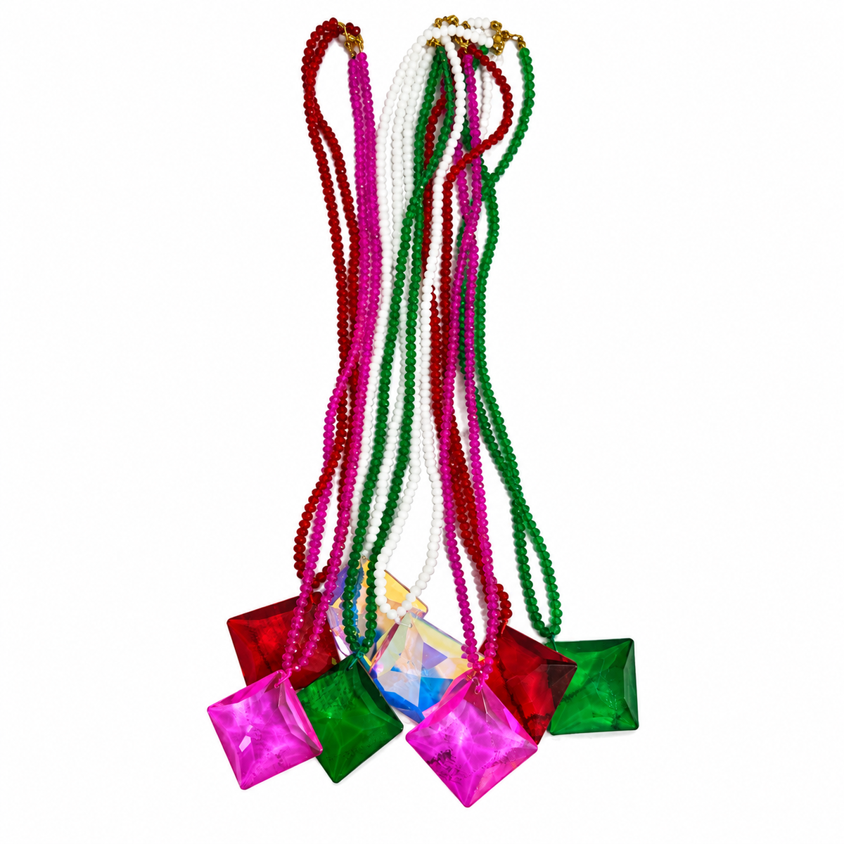 Long Bead Big Gem Necklace