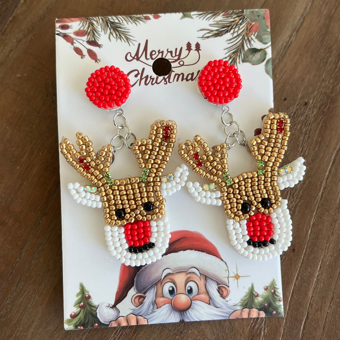 Beaded Rudolf Earrings