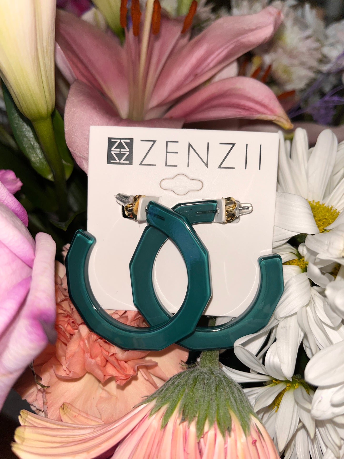 Large Resin Textured Open Hoop