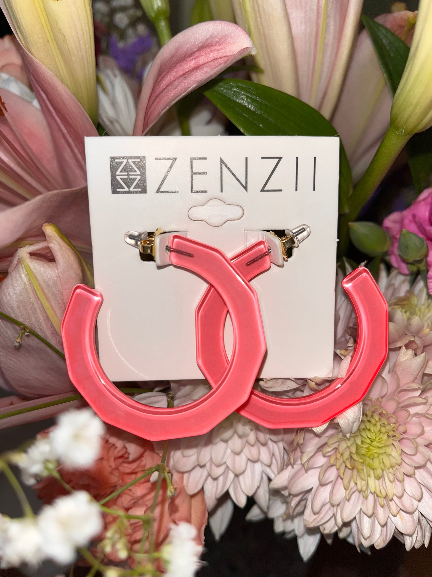 Large Resin Textured Open Hoop
