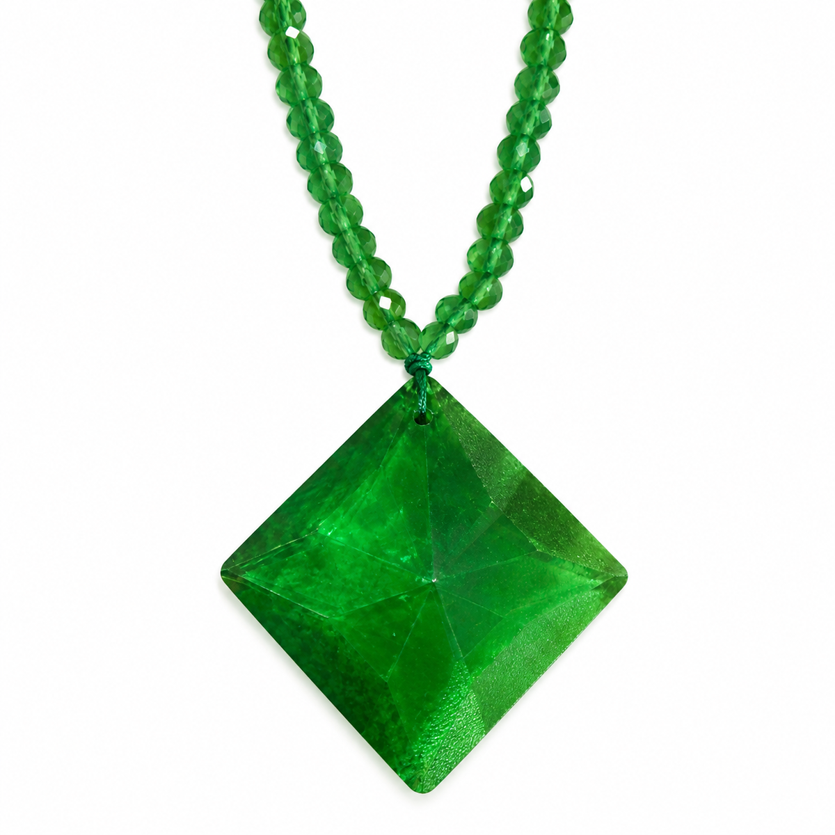 Long Bead Big Gem Necklace
