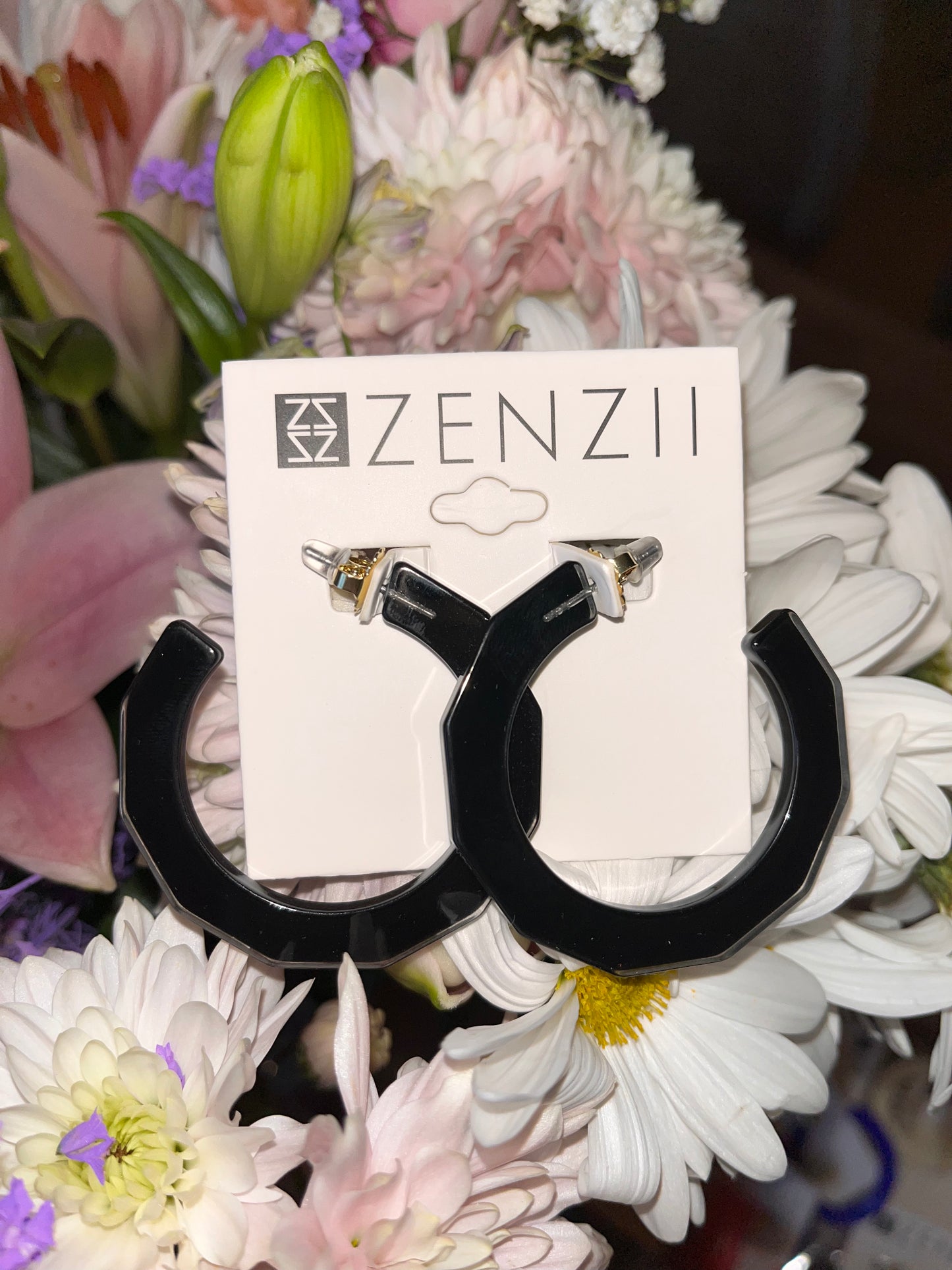 Large Resin Textured Open Hoop