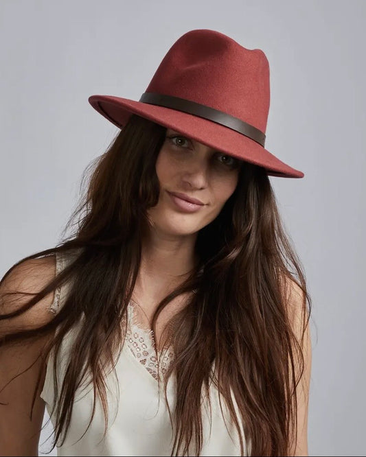 100% Wool Felt Fedora Hat - Mcqueen
