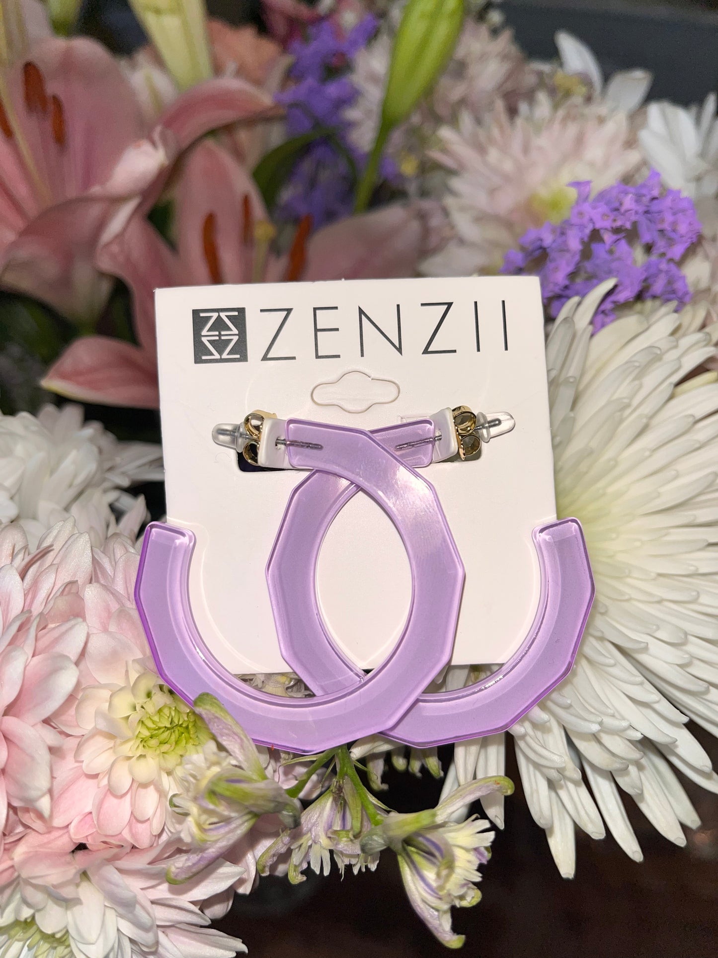 Large Resin Textured Open Hoop
