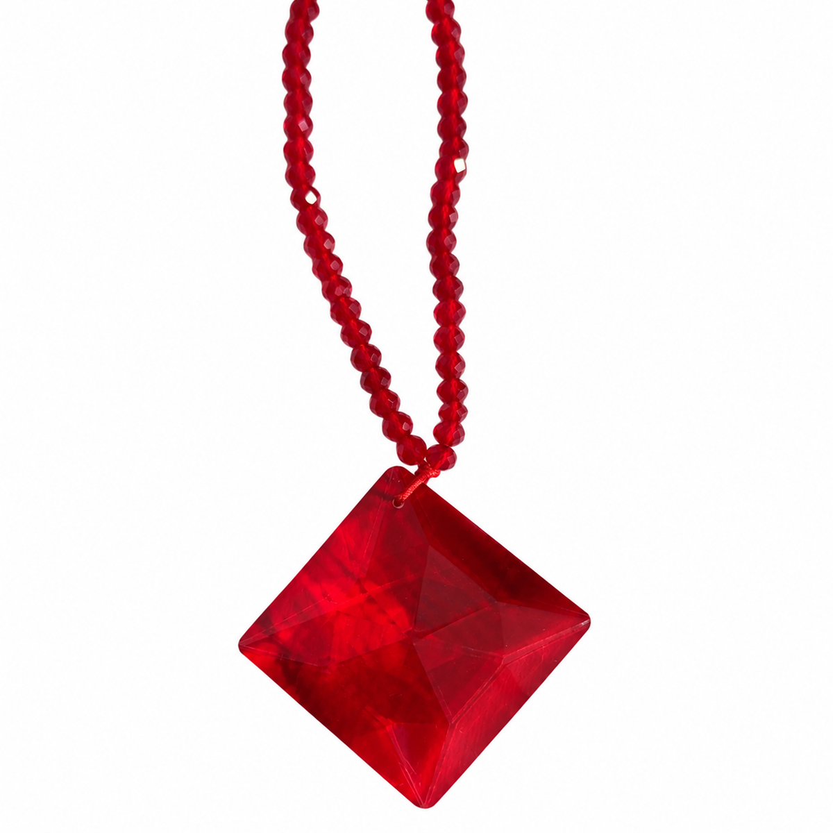 Long Bead Big Gem Necklace