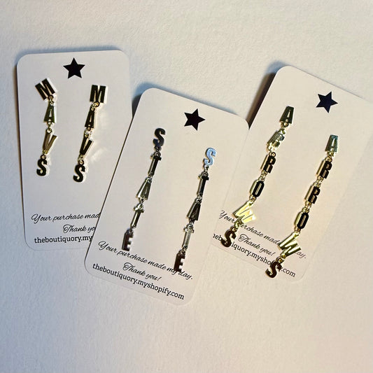 Custom Lettered Dangle Earrings