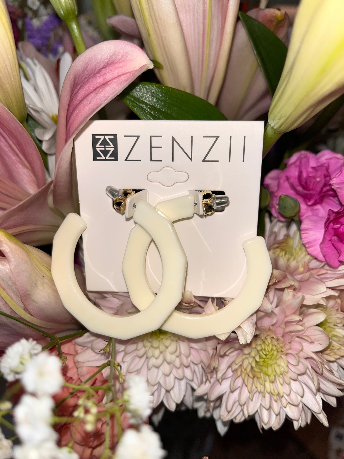 Large Resin Textured Open Hoop