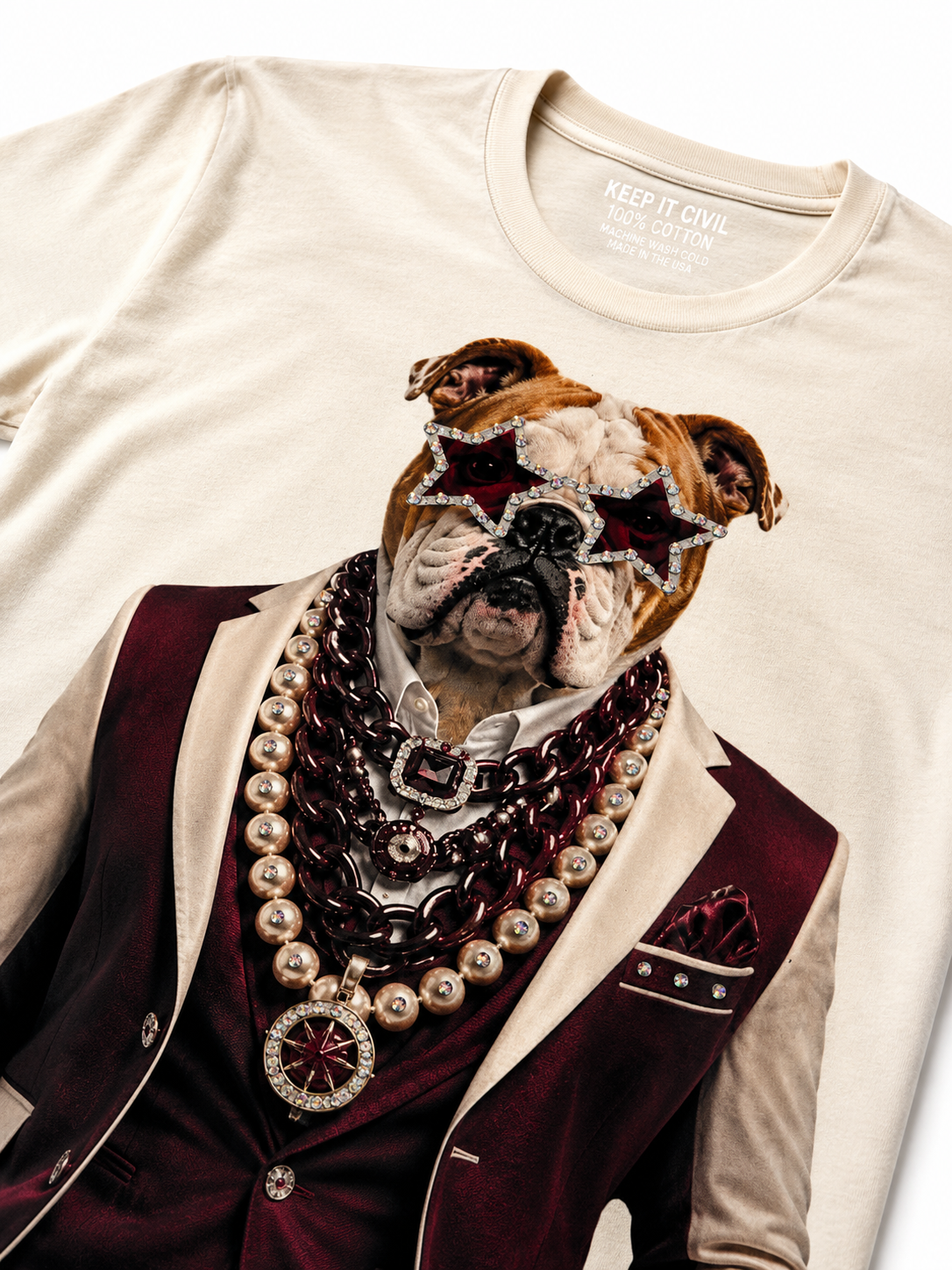 Gameday Bulldog Cream Graphic Tee