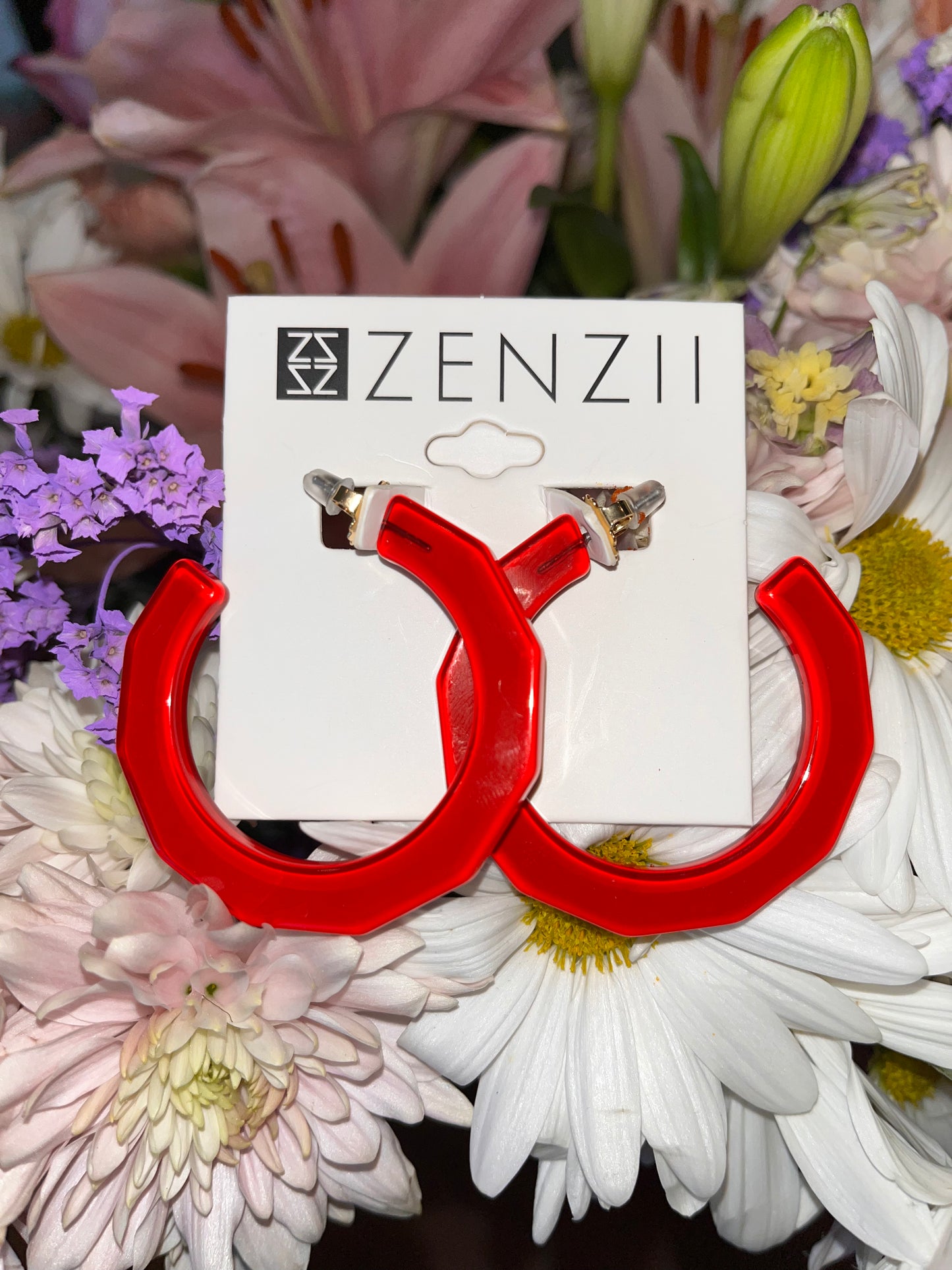 Large Resin Textured Open Hoop