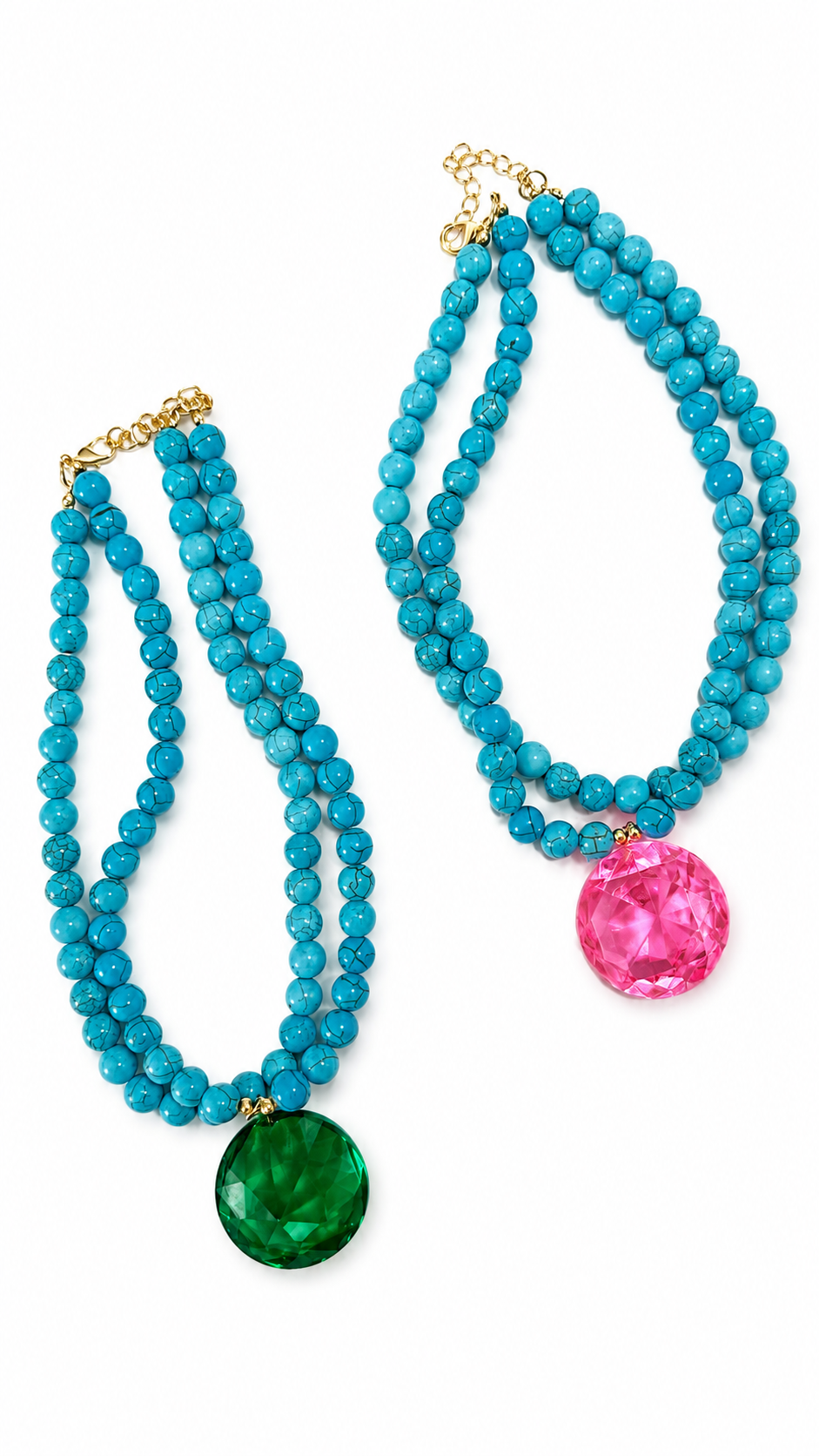Double Trouble Turquoise Stone Necklaces