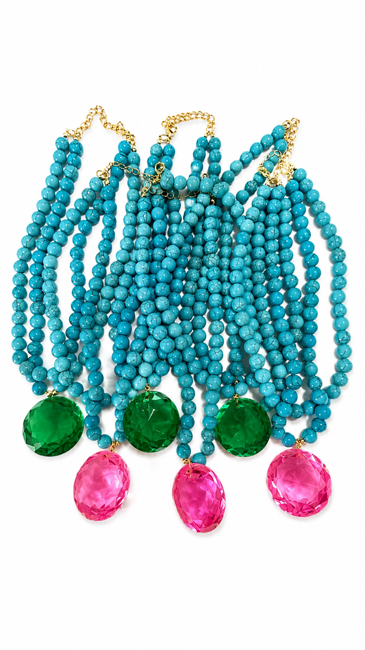 Double Trouble Turquoise Stone Necklaces