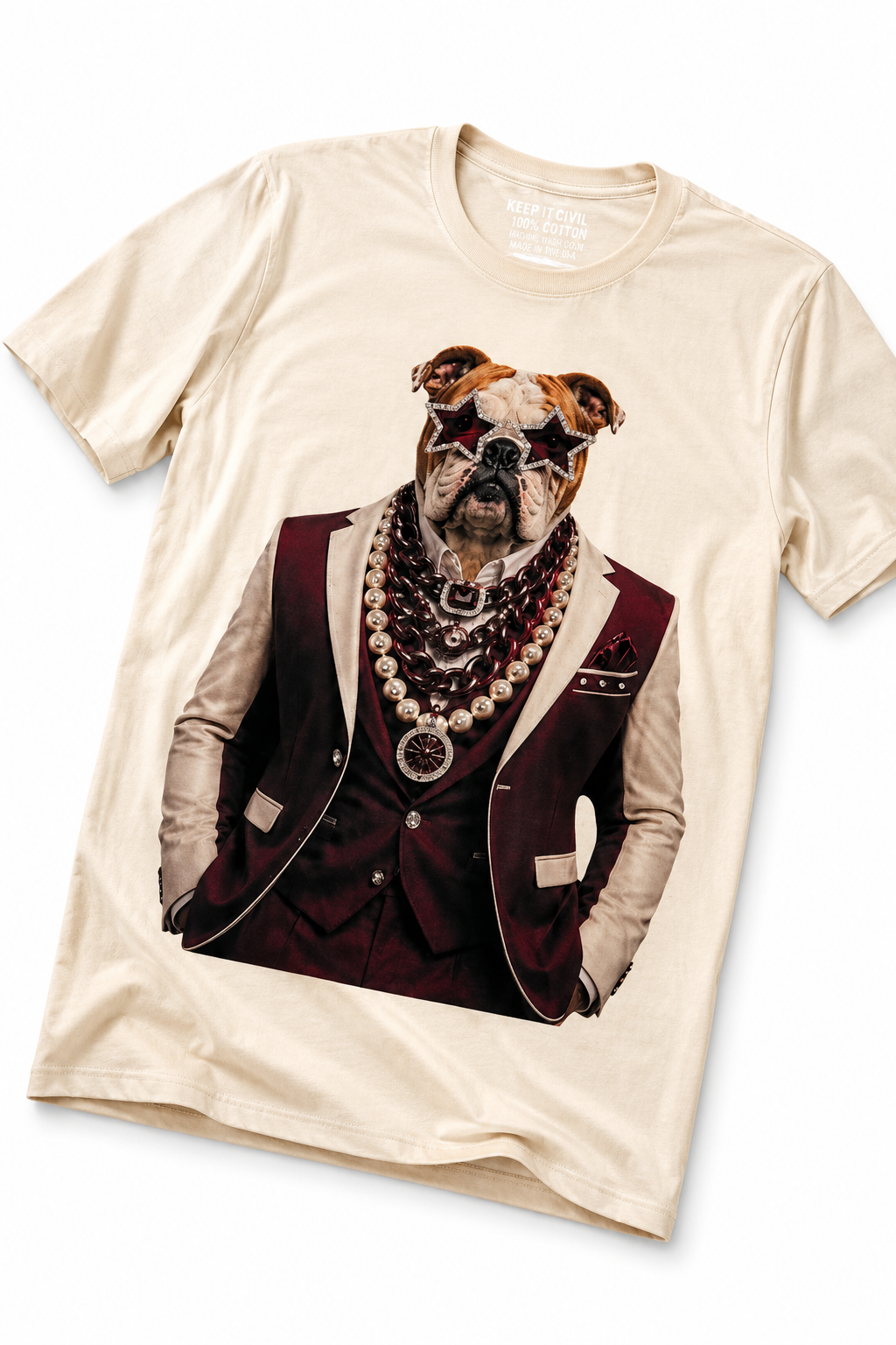 Gameday Bulldog Cream Graphic Tee