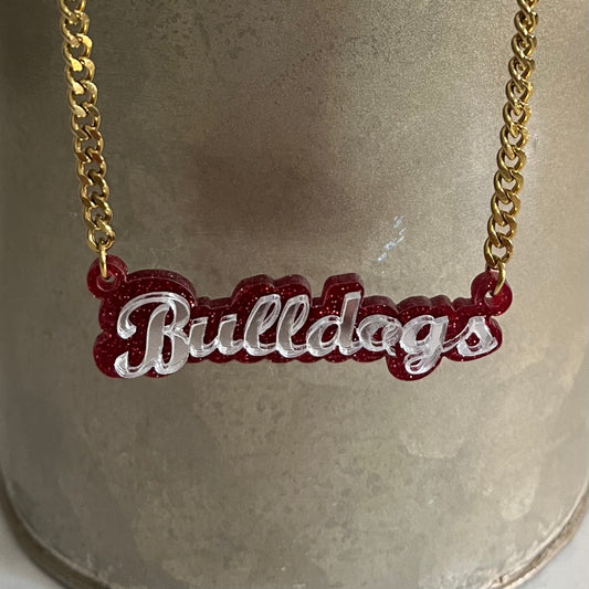 Bulldogs Acrylic Necklace