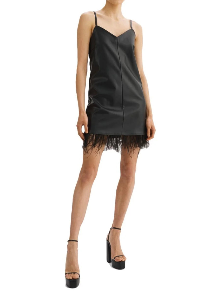 Mollie Vegan Leather Slip Dress