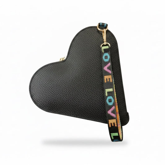 Faux Leather Heart Clutch