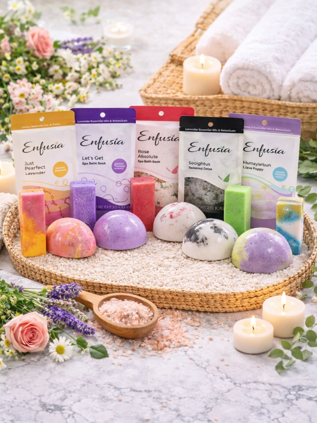 Enfusia Salt, Soap, & Bath Bomb Gift Set