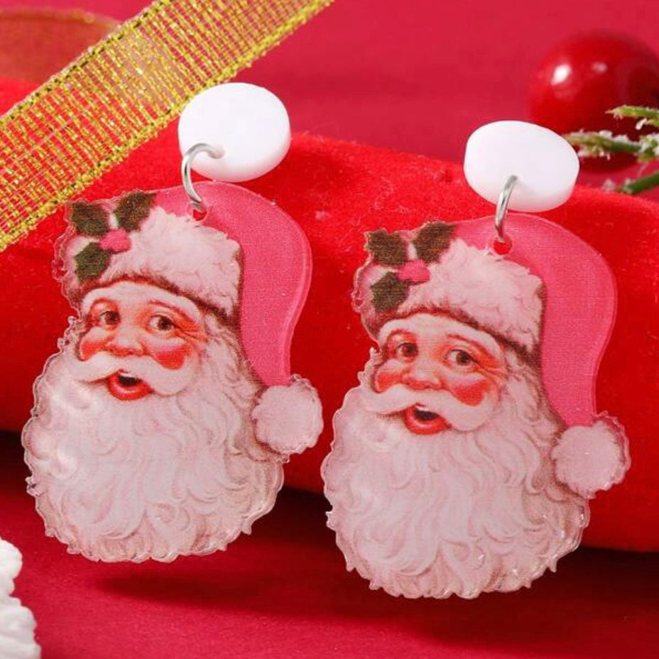 Vintage Santa Earrings
