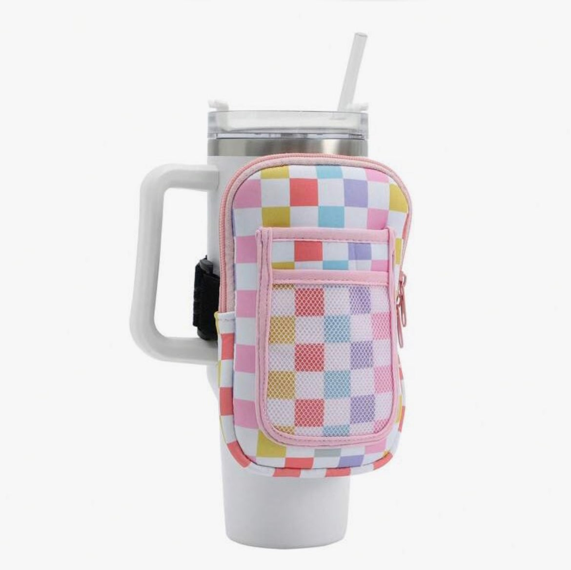 Large Checked Tumbler Pouch