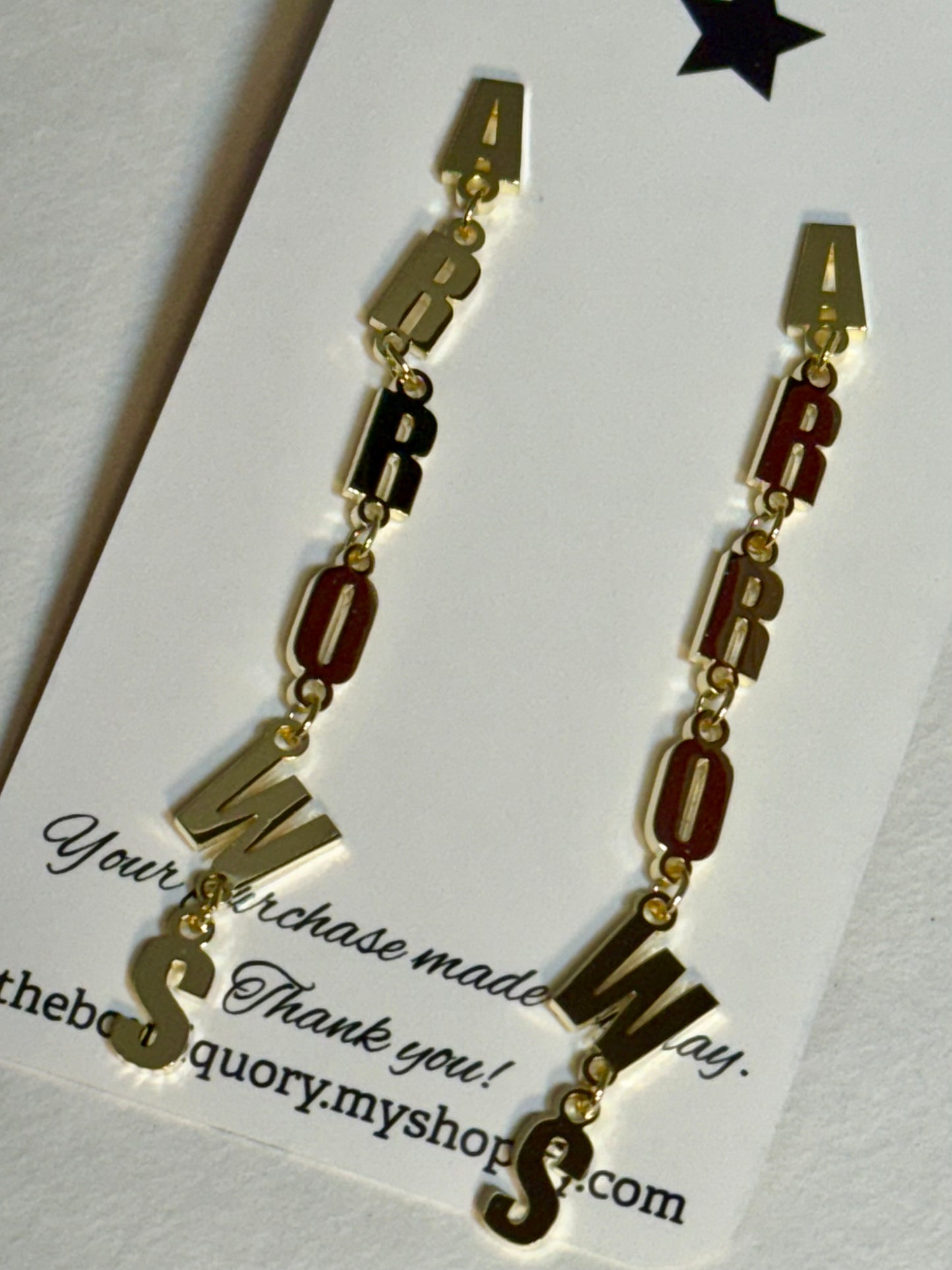 Custom Lettered Dangle Earrings