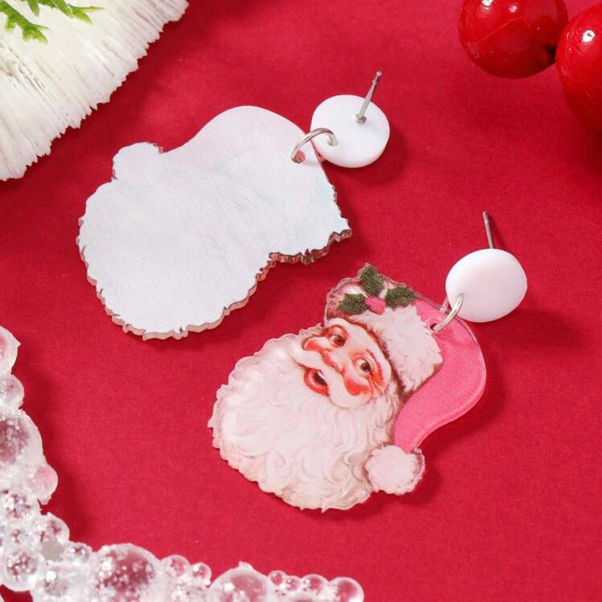 Vintage Santa Earrings