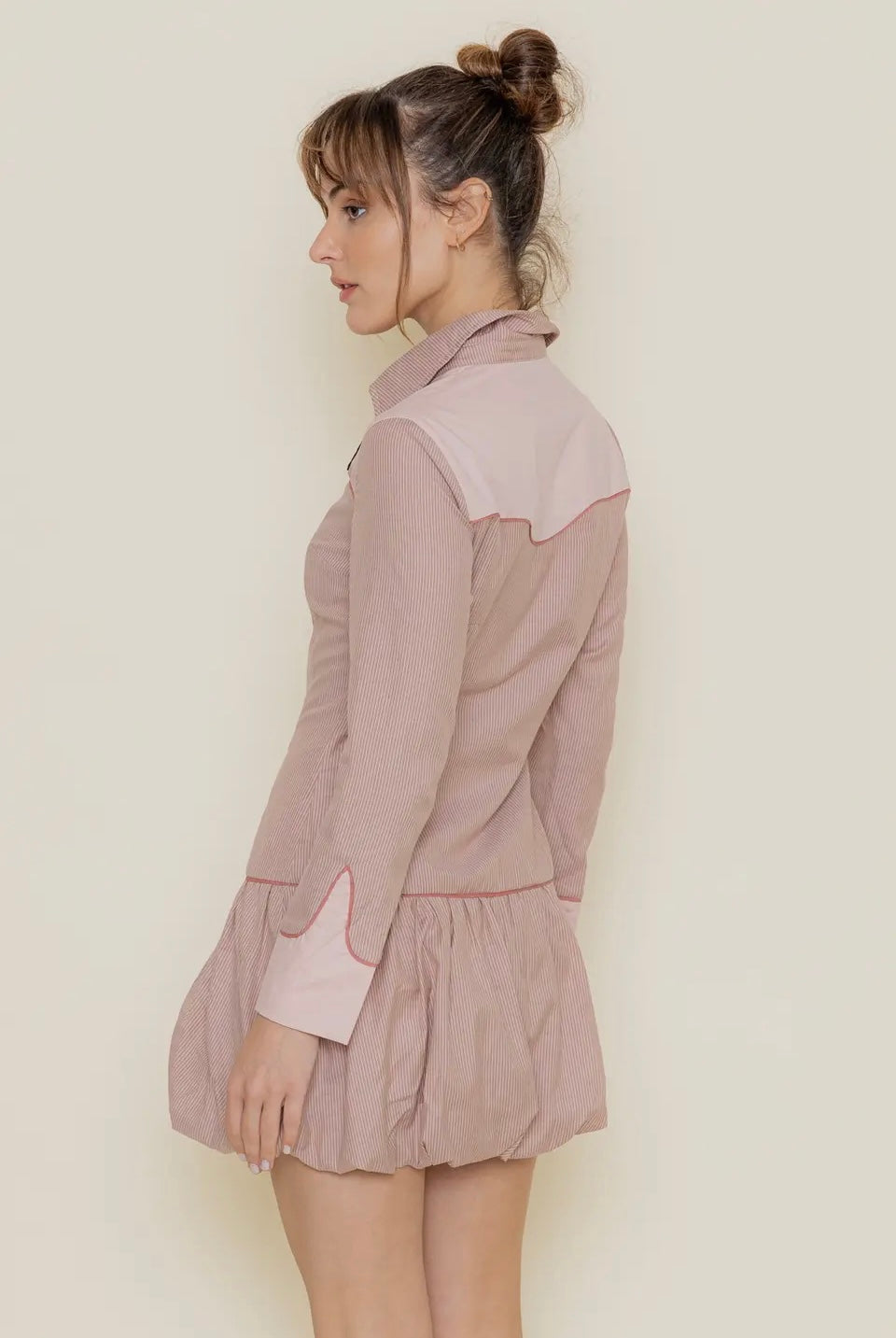 Western Rose Embroidery Shirt Dress
