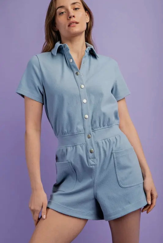 Dusty Blue Romper