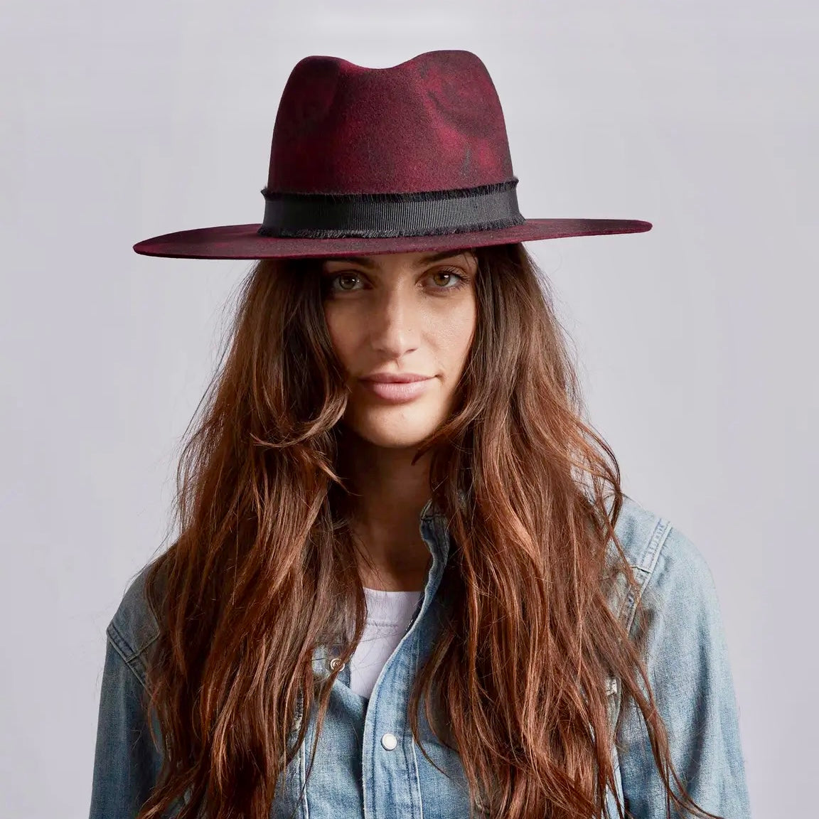 Bordeaux Womens Wide
Brim Felt Fedora Hat