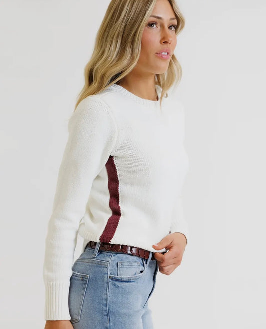 Nostalgia Side Stripe Crew Neck Sweater