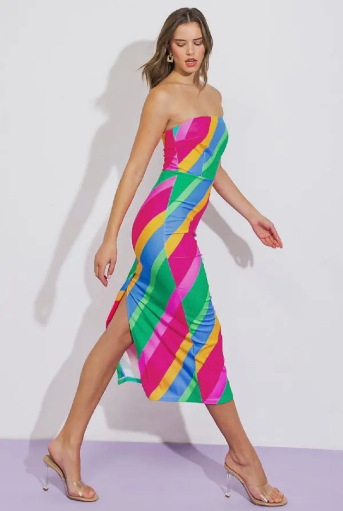 Printed Ponti Tube Dress