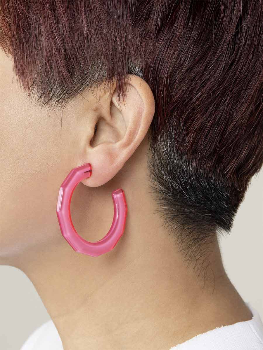 Large Resin Textured Open Hoop
