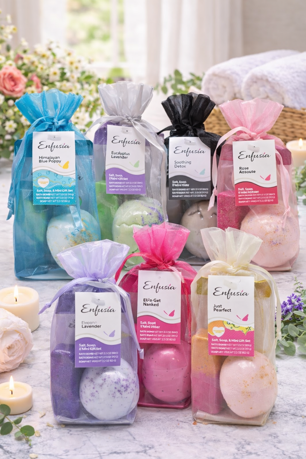 Enfusia Salt, Soap, & Bath Bomb Gift Set