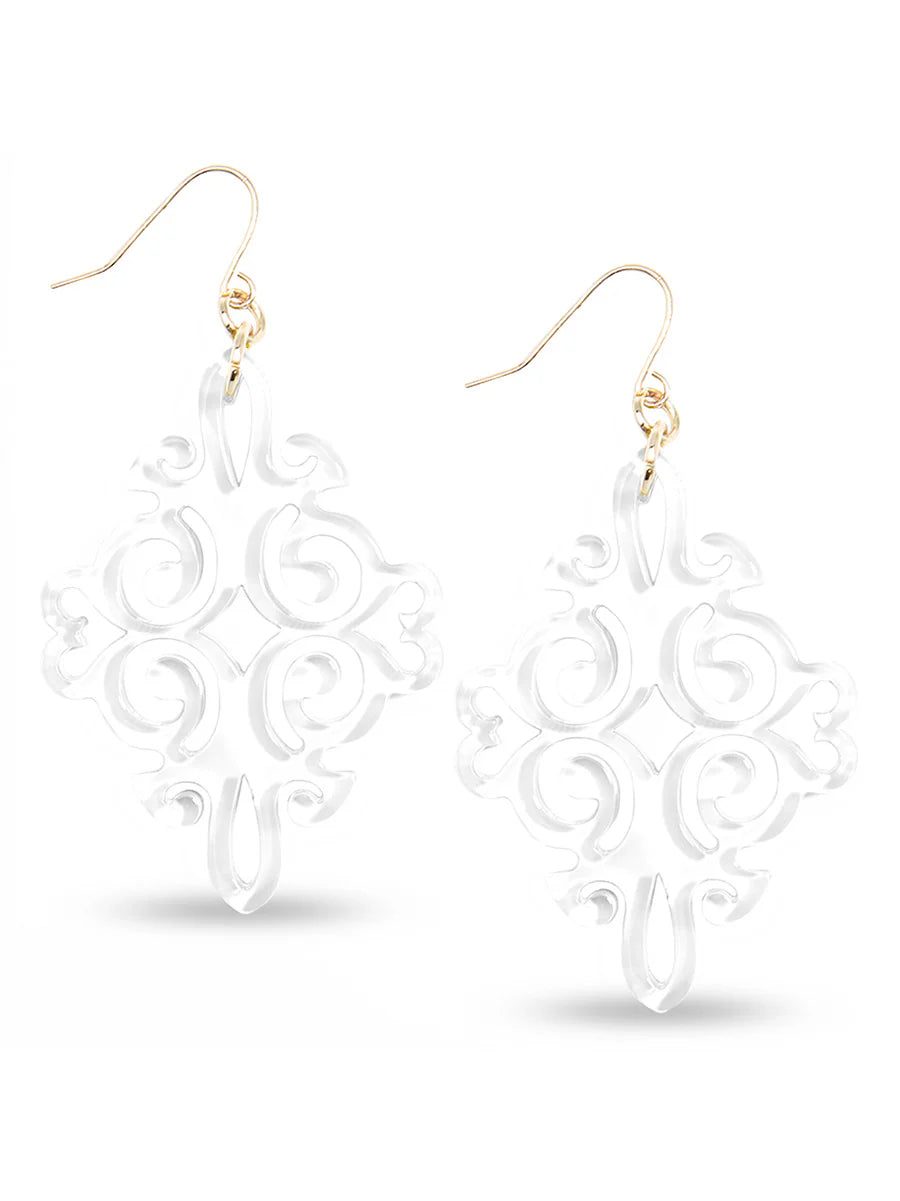 Swirl Resin Drop Earrings