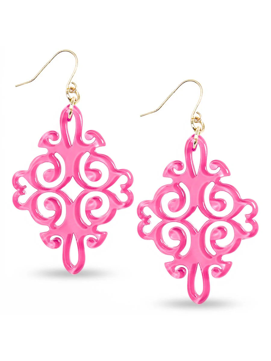 Swirl Resin Drop Earrings