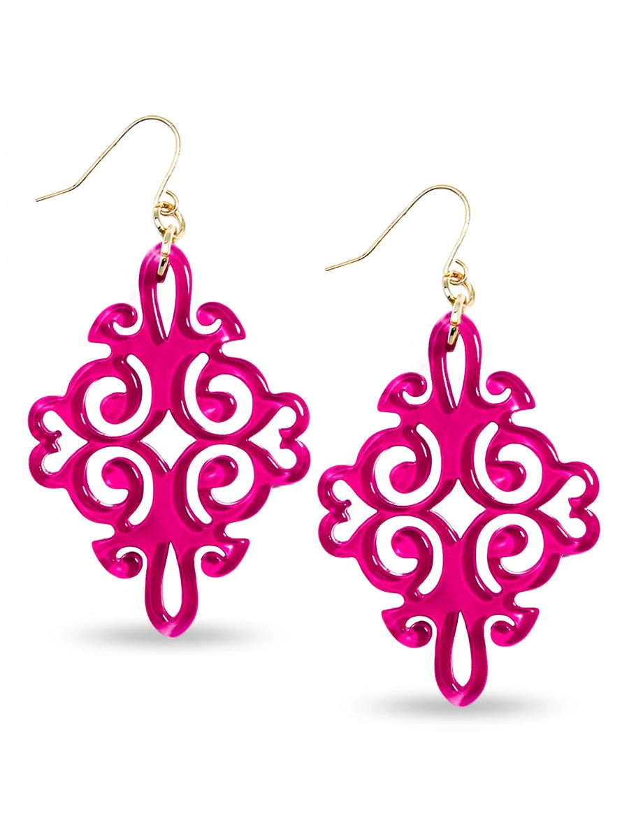 Swirl Resin Drop Earrings