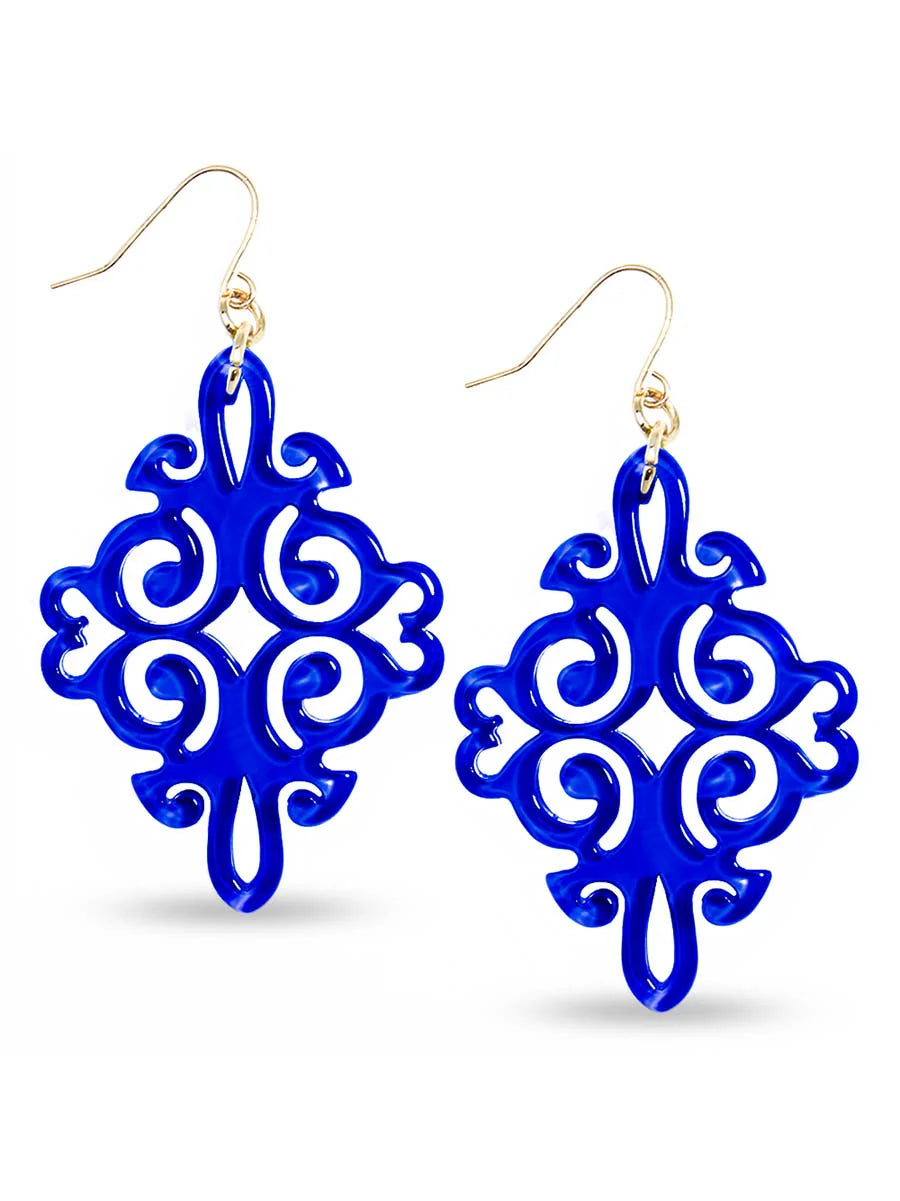 Swirl Resin Drop Earrings