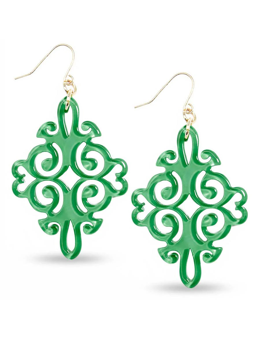 Swirl Resin Drop Earrings