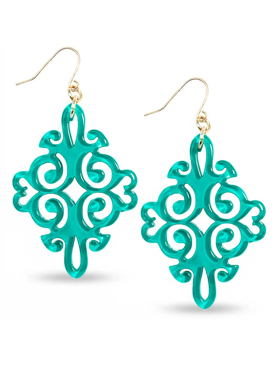 Swirl Resin Drop Earrings