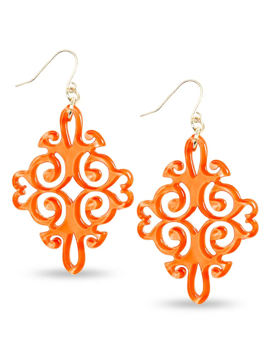 Swirl Resin Drop Earrings