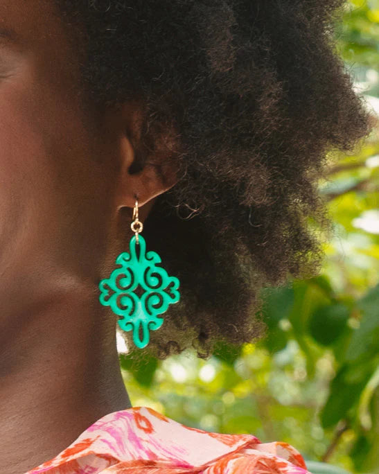 Swirl Resin Drop Earrings