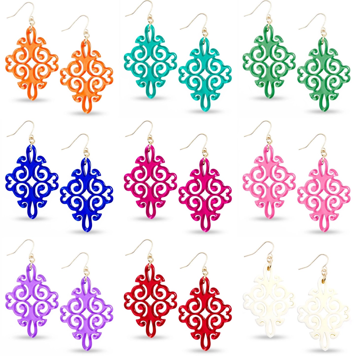 Swirl Resin Drop Earrings