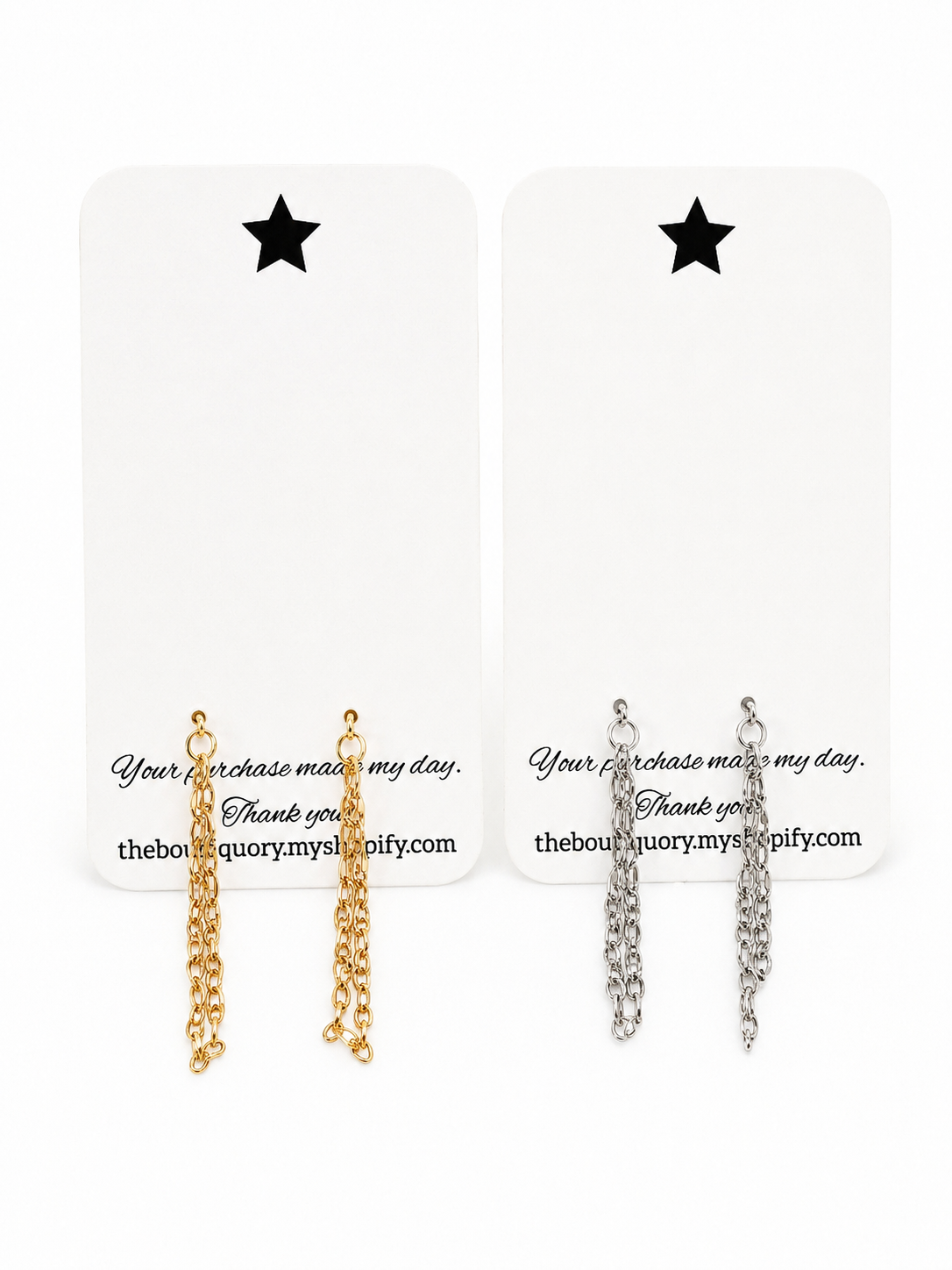Double Chain Dainty Threader Style Earrings