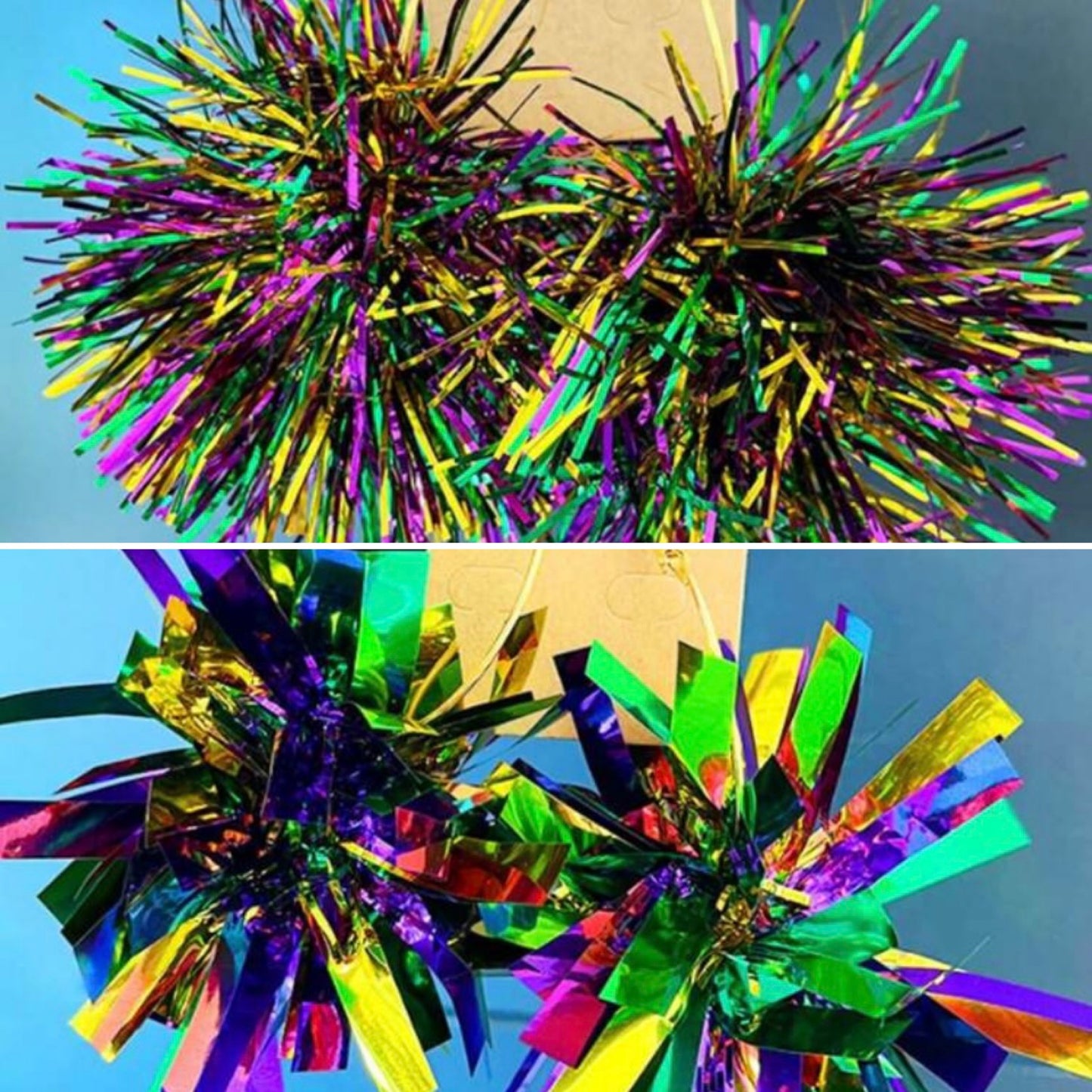 Mardi Gras Pom Pom Earrings