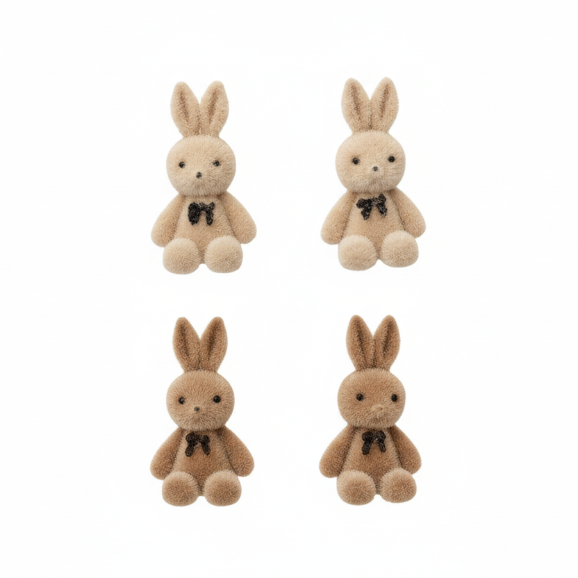 Fuzzy Bunny Stud Earrings