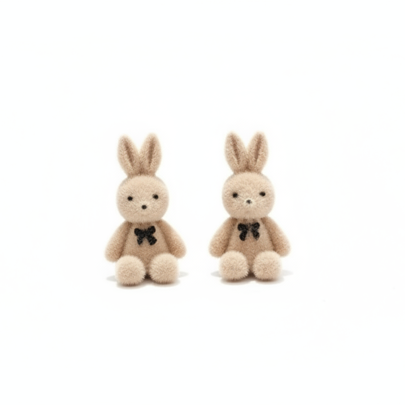 Fuzzy Bunny Stud Earrings