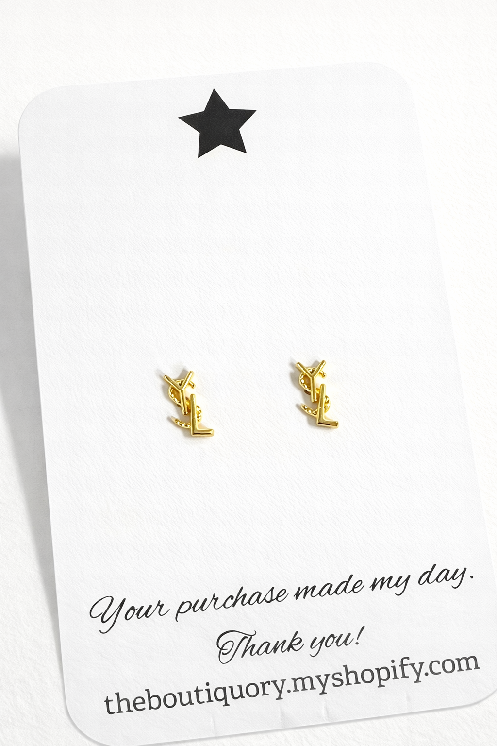 Initial Gold Stud Earrings